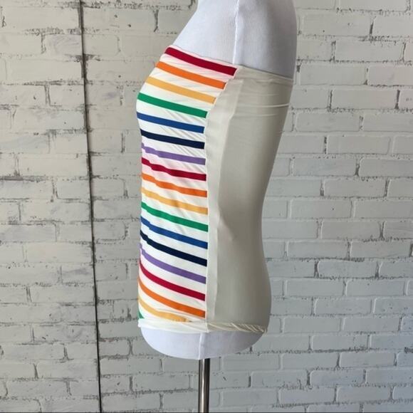 Bandeau Swimsuit One Piece Rio De Janerio Paraty Rainbow Stripe  Sz3 $276 - Picture 11 of 11